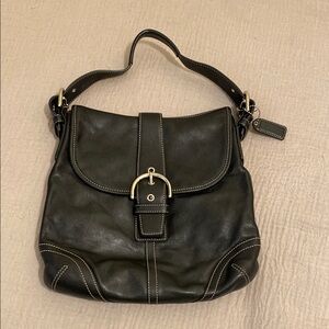 Coach Vintyge Elegant Black Leather Shoulder Bag No H04Da9480
